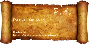 Petky Arnold névjegykártya