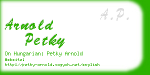 arnold petky business card